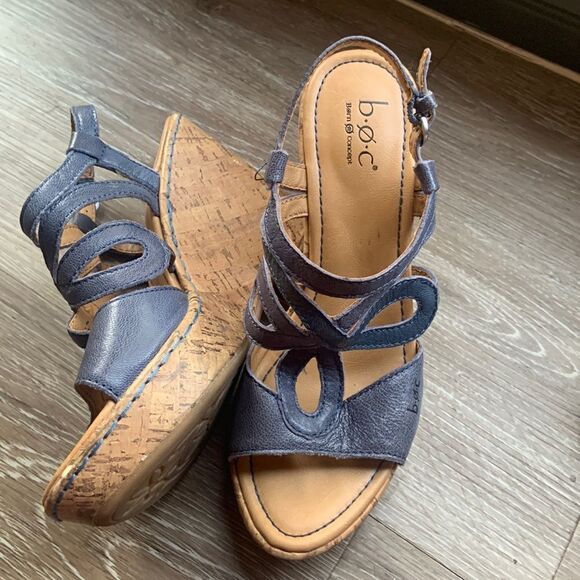 b.o.c. Shoes - BOC corkscrew wedge sandals size 6  preloved ♥️